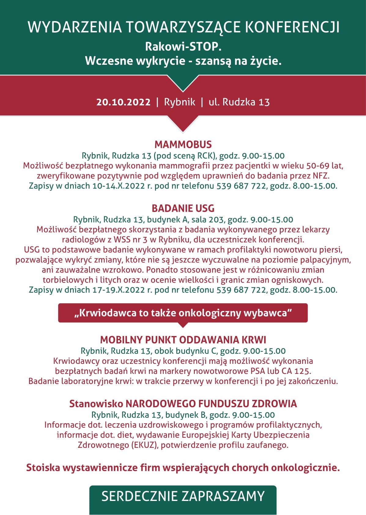 Plakat- wydarzenia towarzyszące konferencji